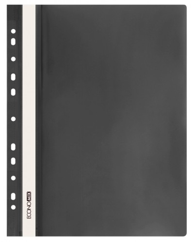 Папка-швидкозшивач А4 з прозорим верхом з перфорацією, чорна, ТМ Economix