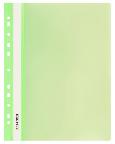 Папка-швидкозшивач А4 з прозорим верхом з перфорацією, салатова, ТМ Economix