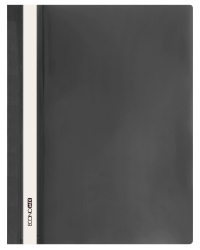 Папка-швидкозшивач А4 з прозорим верхом без перфорації, чорна, ТМ Economix