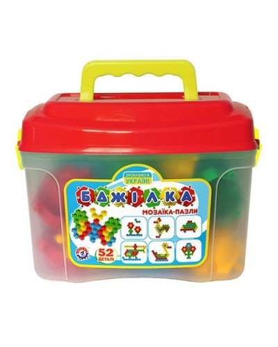 Мозаїка-пазли «Бджілка» з 52 деталей, в пластиковому боксі 26х19х18 см, ТМ Технок
