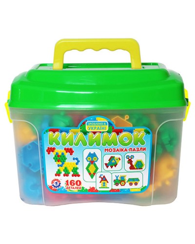 Мозаїка-пазли «Килимок» з 160 деталей, в пластиковому боксі, ТМ Технок