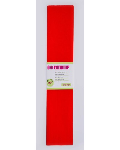 Гофро-папір 55%, 50х200 см, червоний, ТМ 1 Вересня