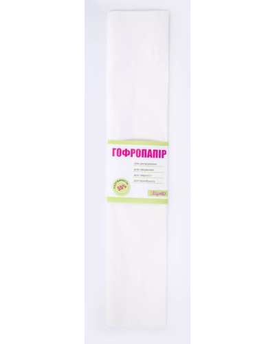 Гофро-папір 55%, 50х200 см, білий, ТМ 1 Вересня