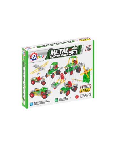 Конструктор металевий «Фермерська техніка» на 253 деталі, у коробці 24,5х31х4,5 см, ТМ Технок
