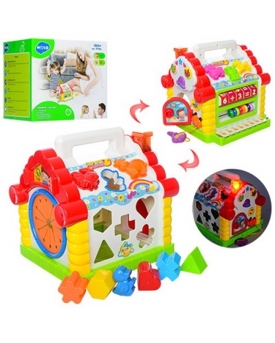 Сортер «Будиночок» 22х23 см зі звуками тварин та музикою, на батарейці, у коробці 23х23,5х23,5 см