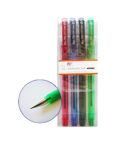 Набір кулькових ручок з 4 кольорів, ТМ Tianjiao