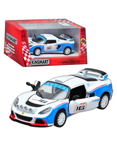 Машина «Lotus Exige R-GT» 12,5 см 1:36 металева інерційна з дверима, що відчиняються, у коробці 16х8х7,5 см, KINSMART