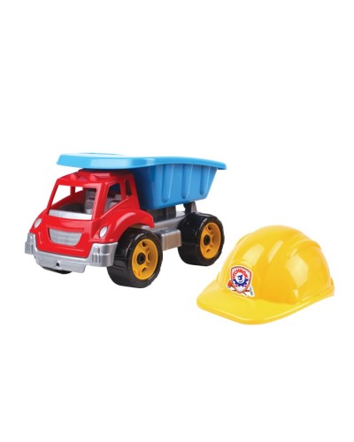 Набір «Будівельник-Малюк»: інерційна машинка 28х27,5х20 см та захисна каска, ТМ Технок