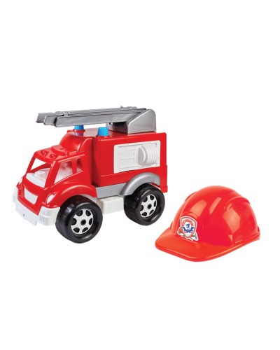 Ігровий набір «Малюк»: пожежна машина інерційна та захисна каска, 32х26х20 см, ТМ Технок