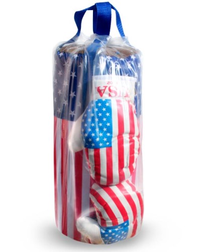 Іграшковий набір для боксу «Америка» великий, груша 55х22 см та рукавички, ТМ Данко Тойс