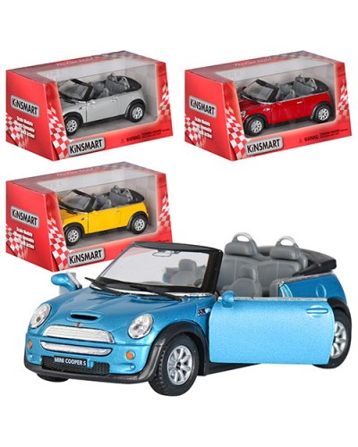 Машина «Mini Cooper S Convertible» металева інерційна, двері відкрив., у коробці 16х8х7см, KINSMART
