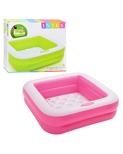 Басейн надувний 85х85х23 см дитячий з м'яким дном, в асортименті, у коробці 25х15х14 см, ТМ Intex