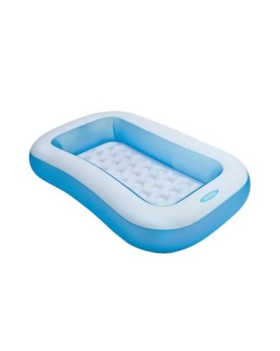 Басейн надувний «Блакитний» 166х100х22 см прямокутний на 128 л з ремкомплектом, у коробці, ТМ Intex