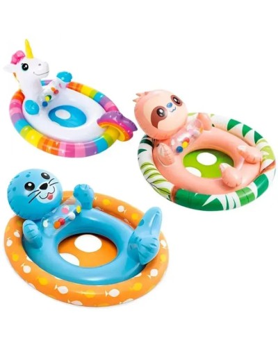 Коло надувне зі спинкою «Звірятка» на 3-5 років з максимальним навантаженням до 23 кг та ремкомплектом, в асортименті, ТМ Intex