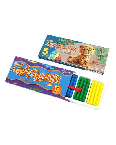 Пластилін восковий «Люкс» на 5 кольорів зі стеком, 100 г, №1121, Little Artist