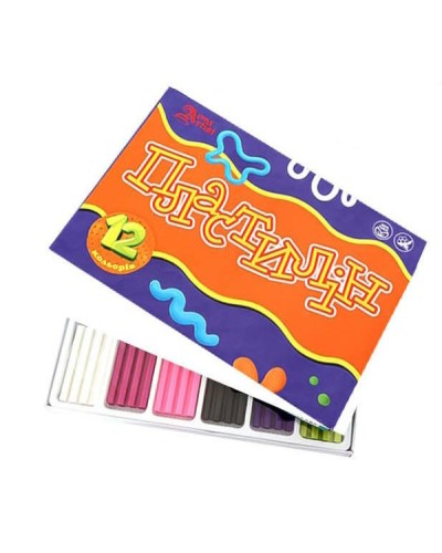 Пластилін восковий «Люкс» зі стеком на 12 кольорів, 240 г, №1125, Little Artist