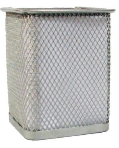 Підставка для ручок «Квадратна» 8х8х9,5 см, металева, срібна, ТМ Leader