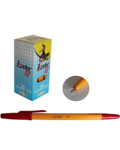 Ручка кулькова червона, ТМ Leader