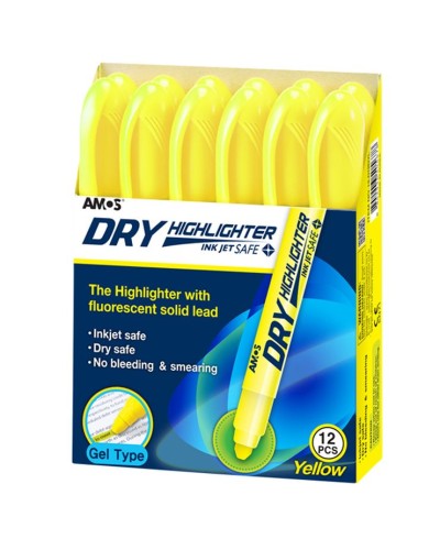Маркер текстовий сухий жовтий, ТМ Amos