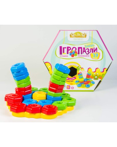 Мозаїка «Ігро пазли SUPER» з 39 елементів, у коробці 30х35х6,5 см, ТМ Тигрес