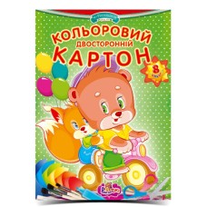 Картон А4 8 аркушів на 8 кольорів двосторонній, ТМ Рюкзачок