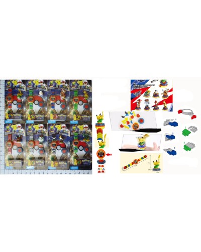 Годинник-конструктор «Pokemon GO», з фігуркою, в асортименті, на планшетці