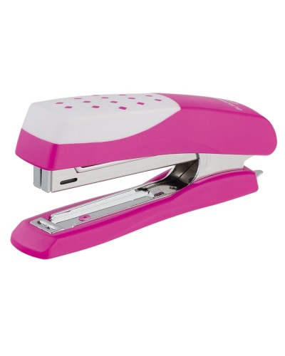 Степлер пластиковий «Шахматка» до 10 аркушів під скобу № 10 рожевий, ТМ Buromax