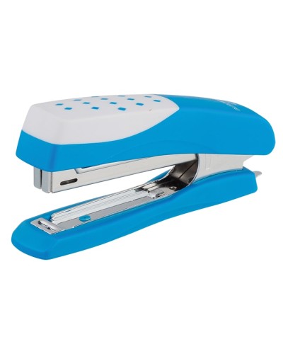 Степлер пластиковий «Шахматка» до 10 аркушів під скобу № 10 блакитний, ТМ Buromax
