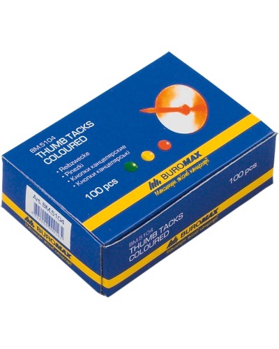 Кнопки кольорові 100 шт., ТМ Buromax