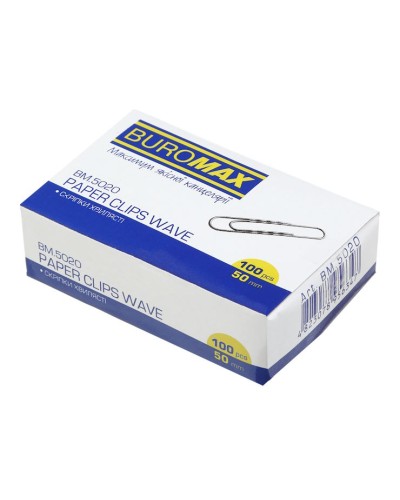 Скріпки рельєфні 50 мм, 100 шт., ТМ Buromax