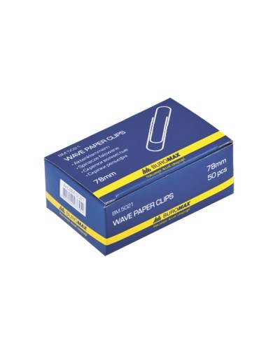 Скріпки, рельєфні, 78 мм, 50 шт., ТМ Buromax