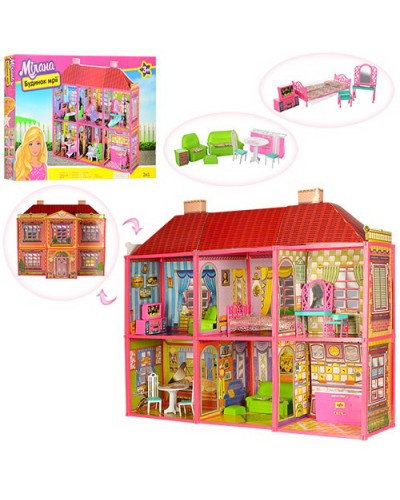 Будиночок 2-х поверховий на 128 деталей, у коробці 70х48 см