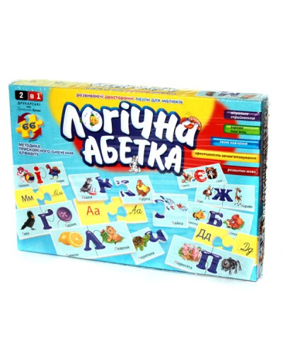Гра настільна «Логічна абетка» розвиваюча, у коробці 28х20х3,5 см, ТМ Данко Тойс