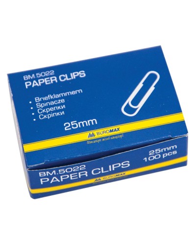 Скріпки оцинковані круглі 25 мм, 100 шт., ТМ JOBMAX