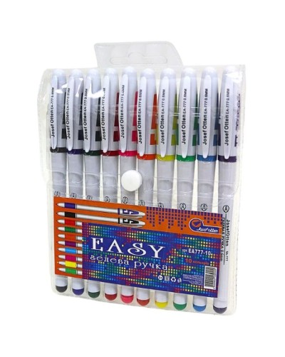 Набір гелевих ручок на 10 кольорів у білому корпус, J. Otten