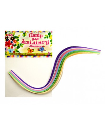 Папір для квілінгу №06 на 6 кольорів товщиною 5 мм та довжиною 420 мм, ТМ Рюкзачок