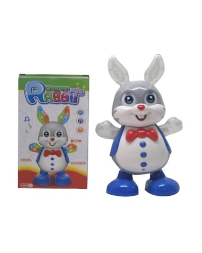 Заєць 19 см музичний зі світлом та звуком, на батарейці, у коробці 10х10х19 см