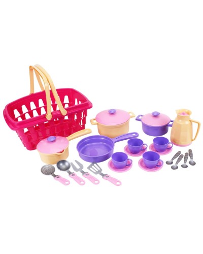 Набір посуду «Столовий» з 25 предметів, у кошику 36х26,5х18 см, ТМ Технок