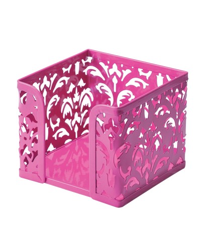 Бокс для паперів «Barocco» 80х100х100мм металевий, рожевий, TM Buromax