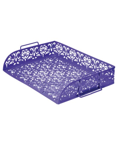 Лоток «Barocco» горизонтальний металевий 320х250х7 мм, фіолетовий, ТМ Buromax