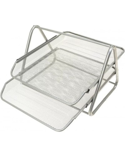 Лоток горизонтальний металевий на 2 відділення срібний 200х295х350 мм, ТМ Leader