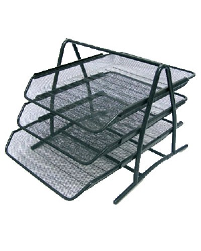 Лоток горизонтальний металевий на 3 відділення чорний 350х295х275 мм, ТМ Leader