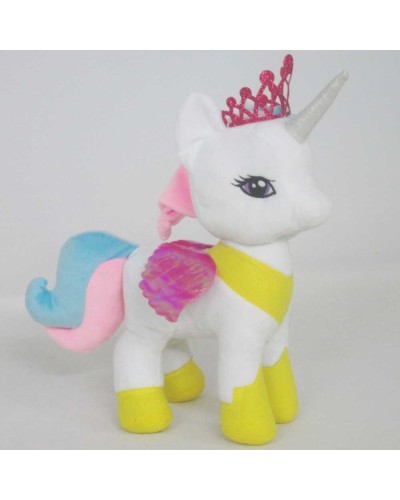 М`яка іграшка «Коник 003/11» 33х11х32 см, білий, ПП Копиця