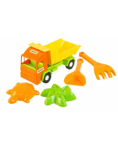 Вантажівка «Mini truck» з набором для піску, 5 елементів, у сітці, ТМ Тигрес