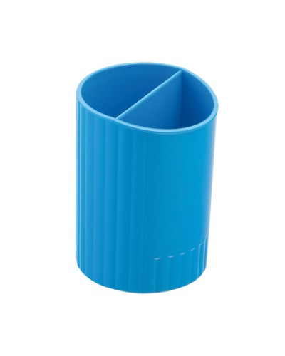 Підставка для ручок 7х9,5 см кругла на 2 відділення синя, ТМ ZiBi