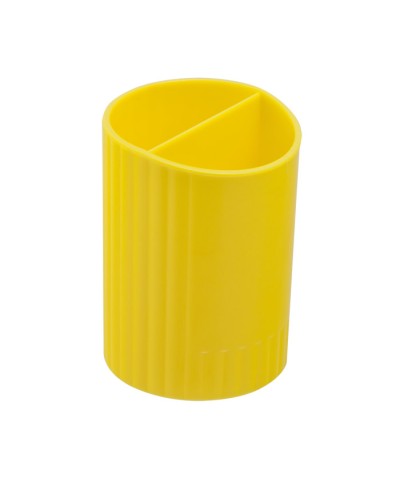 Підставка для ручок кругла, 2 відділення, пластикова, жовта, ZiBi