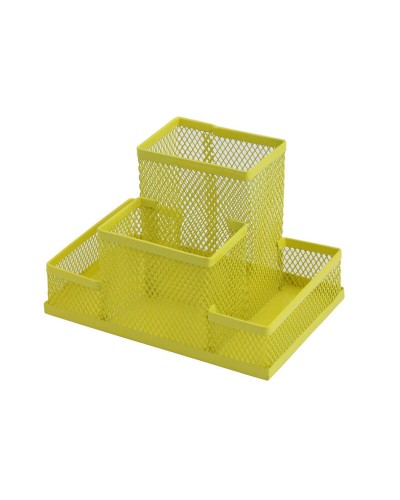 Органайзер настільний металевий 150х100х100 мм жовтий, ТМ ZiBi