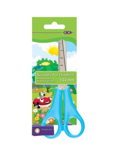 Ножиці дитячі 13,2 см з лінійкою, сині, TM ZiBi