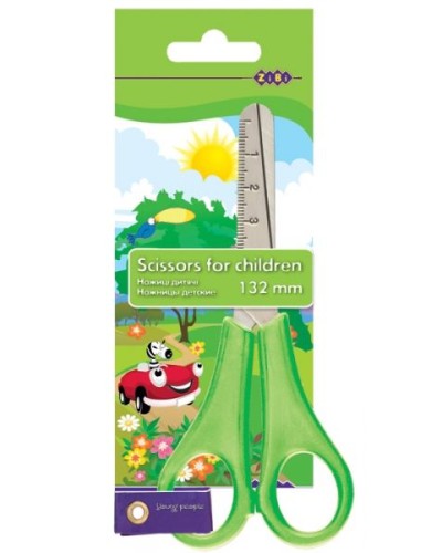 Ножиці дитячі 13,2 см з лінійкою, салатові, TM ZiBi