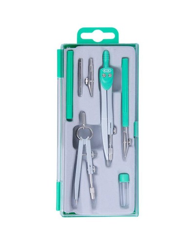 Готовальня із 7 предметів, зелена, ZiBi